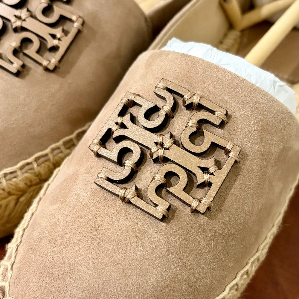 Tory Burch Suede Platform Espadrilles in “Almond Flour” SZ 8, NEW IN BOX! $275 - Picture 7 of 12